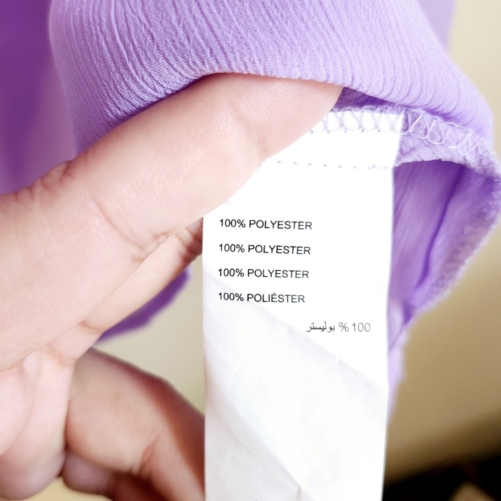 Light Purple Blouse With Flutter Sleeves - Flowy Lightweight Top - Picture 7 of 7